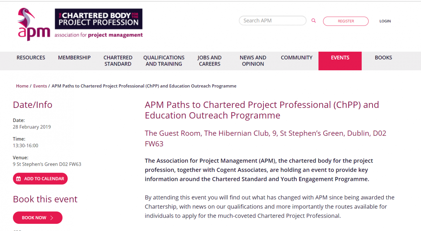 APM Path to Chartered Project Professional ChPP and Education